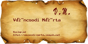 Váncsodi Márta névjegykártya